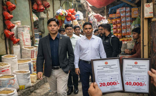 যশোর বড় বাজারে দুই প্রতিষ্ঠানে বড় অংকের জরিমানা