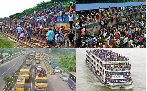 নাড়ির টানে বাড়ি ফেরা: ৭ দিনের ছুটিতে দেশজুড়ে ঈদের আমেজ, টার্মিনালে উপচে পড়া ভিড়